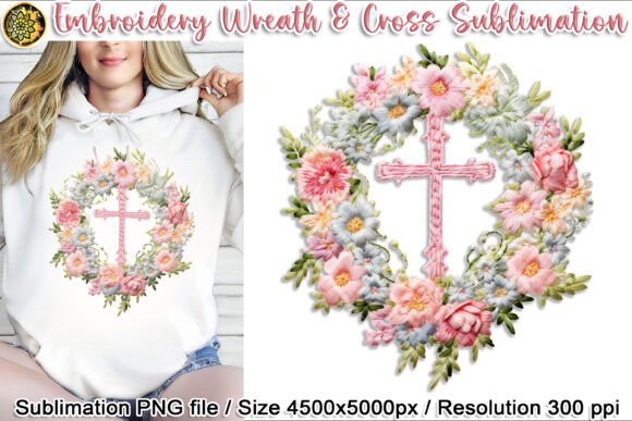 Embroidery Easter Wreath Cross Design Review