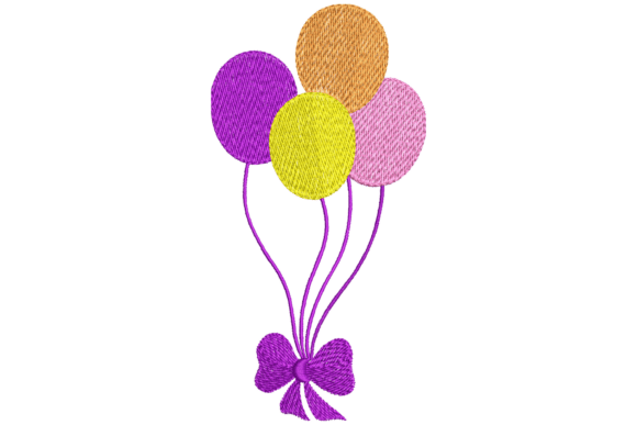 Four Balloons with Bow Embroidery Design Review