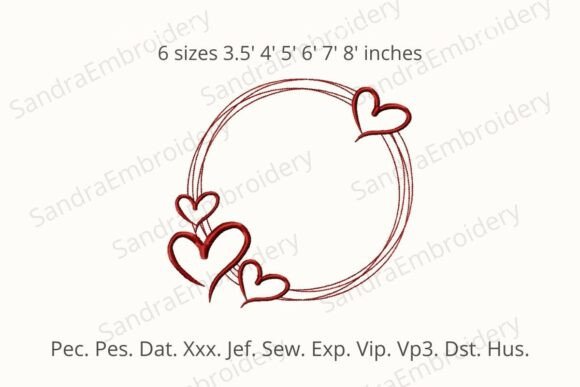 Frame Love Embroidery Design Valentine