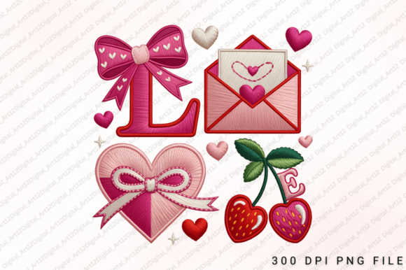 Love Embroidery Hearts Bow PNG Design Review