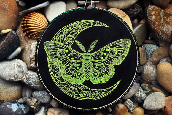 Moth and Moon Embroidery Design Review